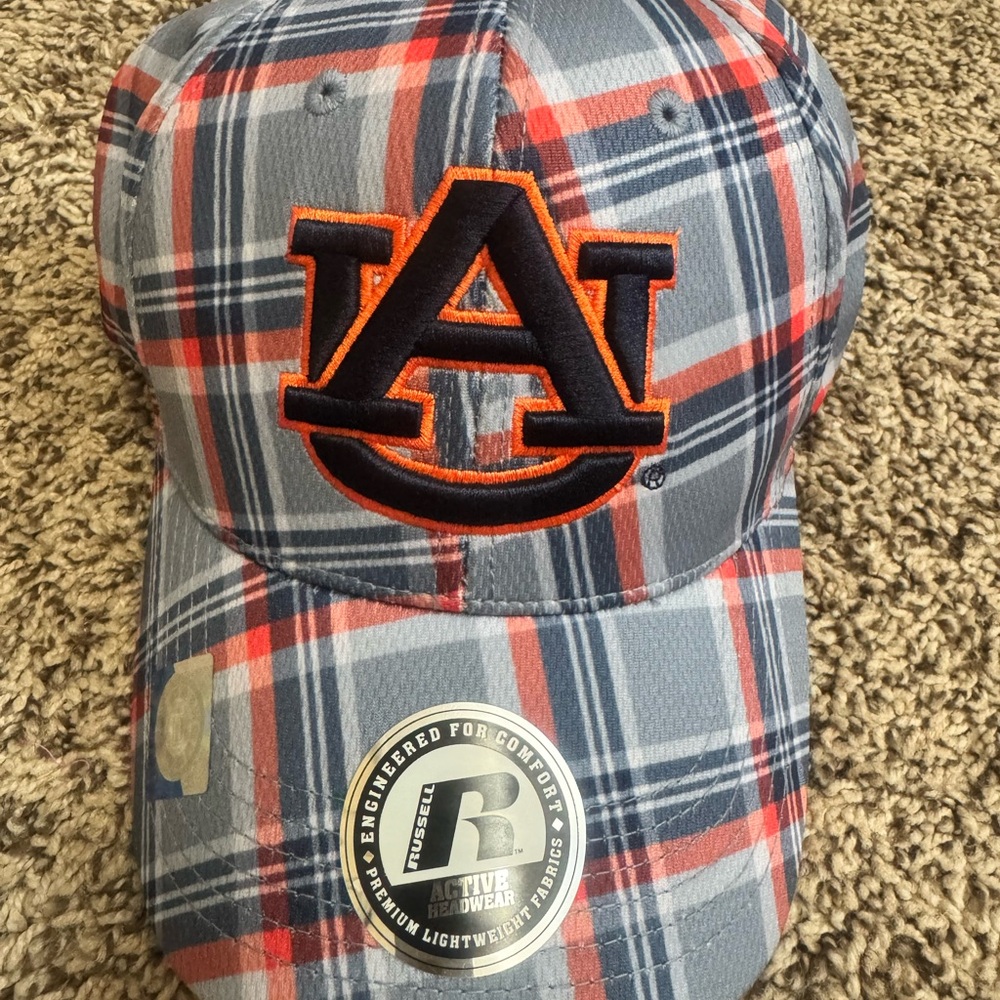 Russell Athletic Blue and Orange Plaid Cap